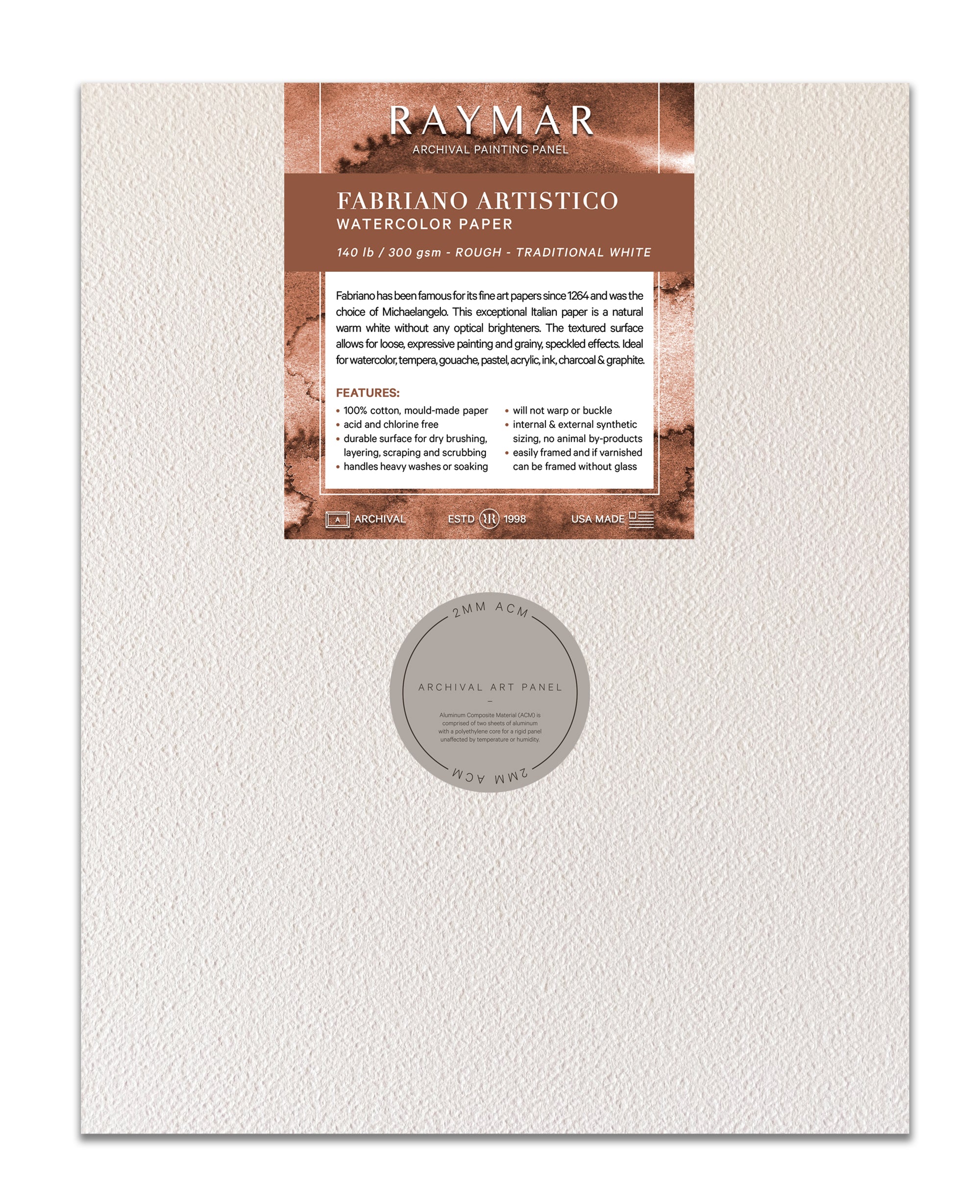 Rough Fabriano Watercolor Panels Aluminum (ACM) RAYMAR