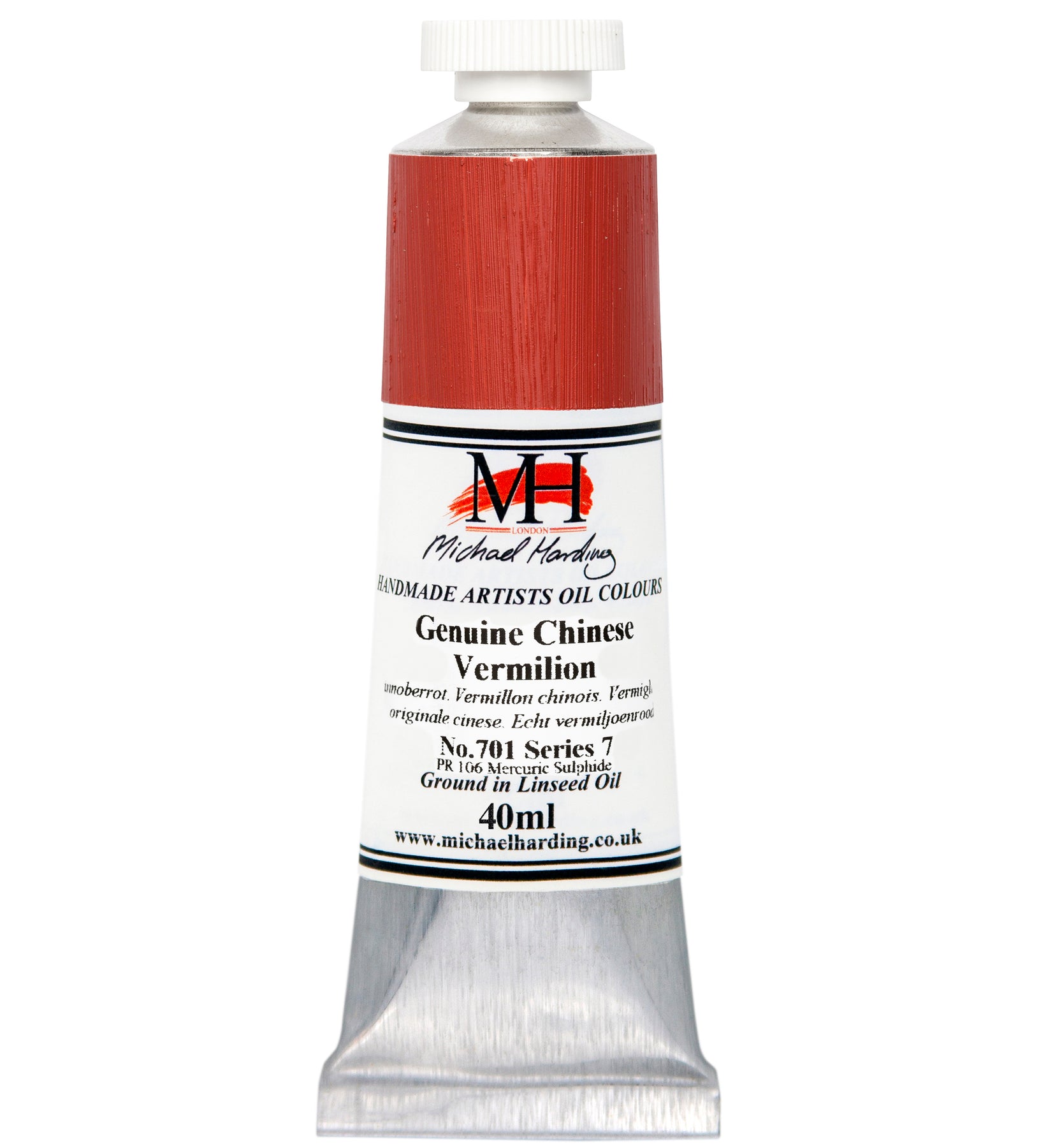 Michael Harding Oil Paint - Genuine Chinese Vermilion - 40ml Tube
